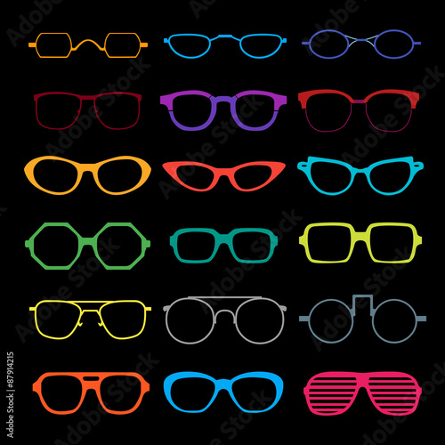 Vector set of different glasses