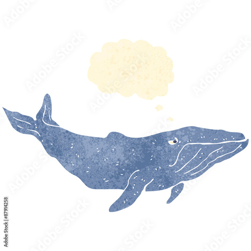 retro cartoon whale