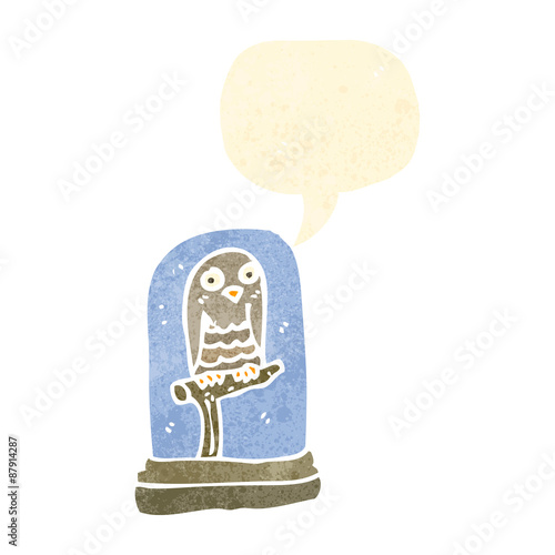 retro cartoon stuffed owl