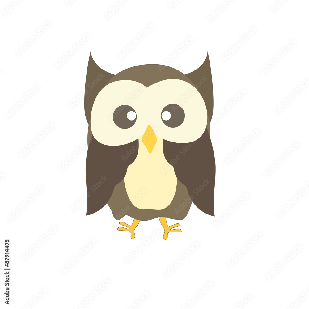 Brown owl cute cartoon. Brown owl cute cartoon.