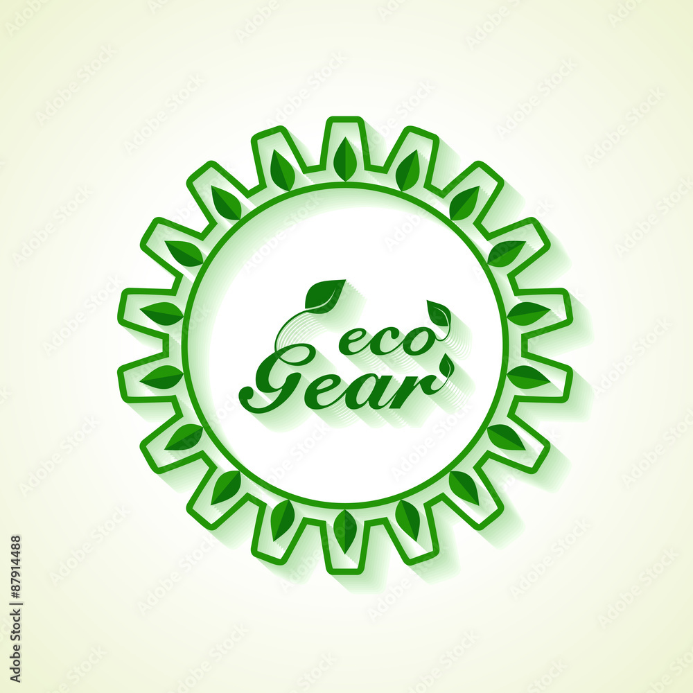 Save Nature concept with leaf and gear- vector illustration Save Nature concept with leaf and gear- vector illustration
