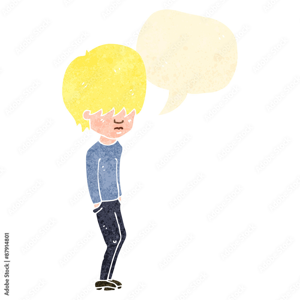 retro cartoon blond boy speaking retro cartoon blond boy speaking
