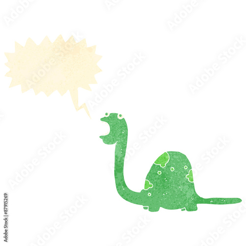 retro cartoon dinosaur with speech bubble © lineartestpilot