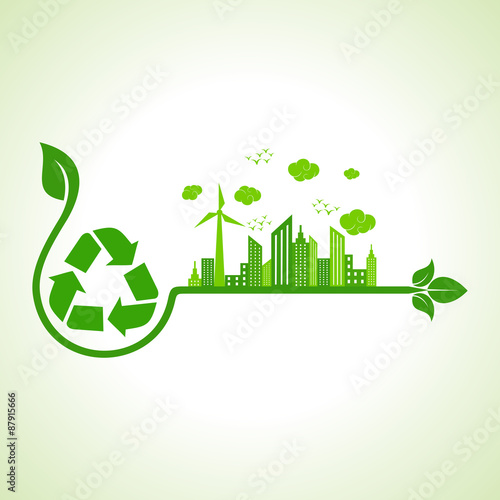 Ecology concept with recycle icon  - vector illustration