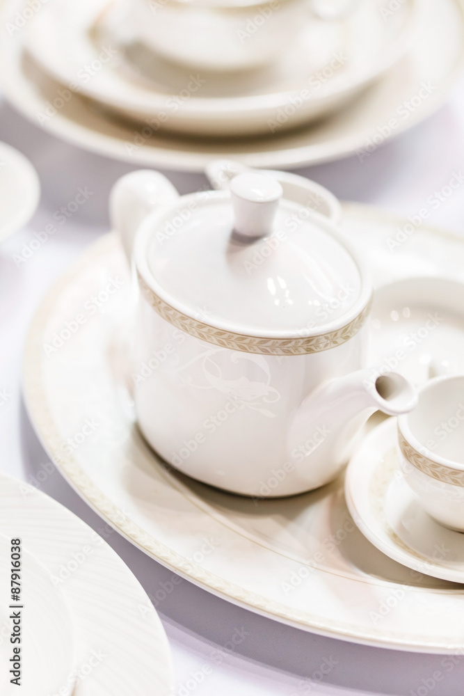 Ceramic tableware on the table Ceramic tableware on the table