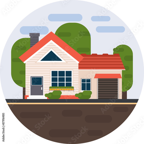 Modern flat vector building. 