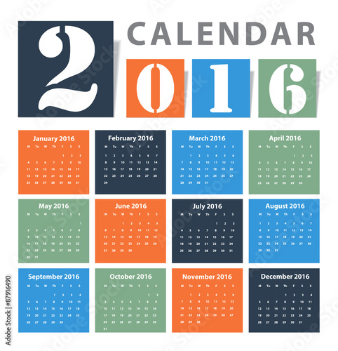 Calendar 2016 Vector design