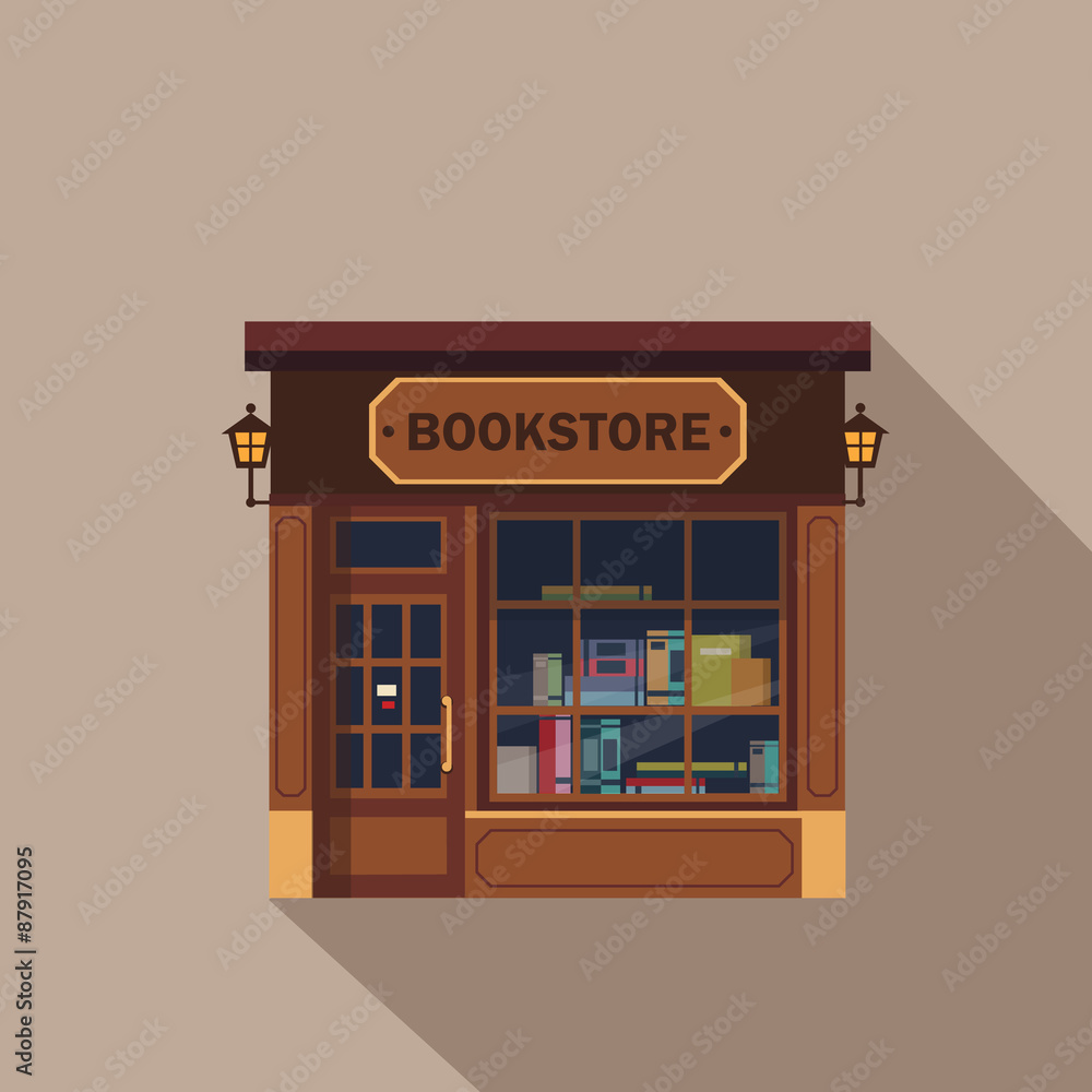 Restaurants and shops facade, storefront vector detailed flat Restaurants and shops facade, storefront vector detailed flat
