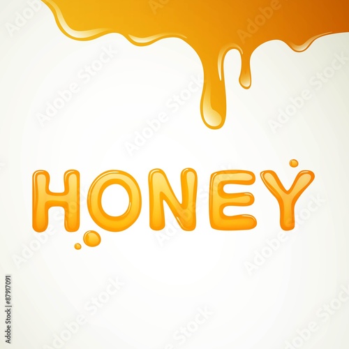 Vector Illustration of a Honey Background with Drips