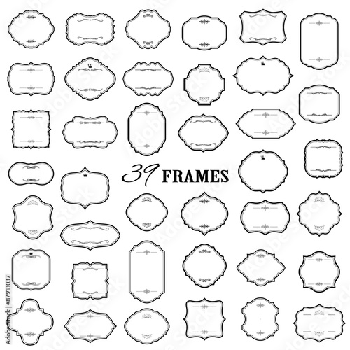 Blank frames mega set isolated on white.