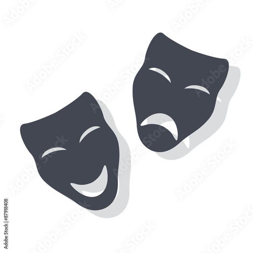 Vector Illustration of Comedy and Tragedy Theatrical Masks