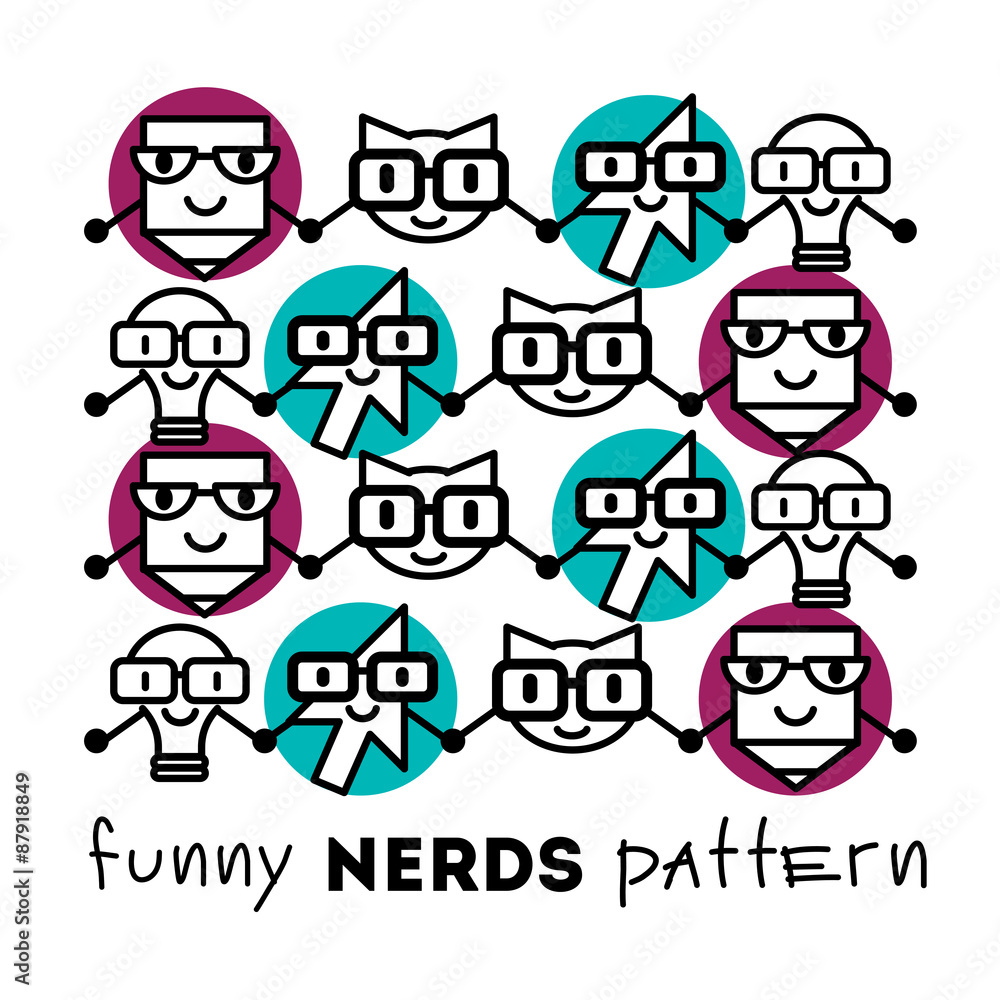 Funny nerd sign with glasses - design element creative concept Funny nerd sign with glasses - design element creative concept