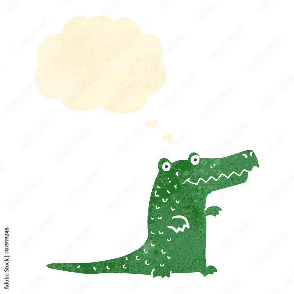 Obraz premium retro cartoon crocodile