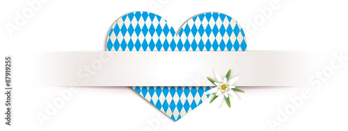 Banner mit Rautenherz und Edelweiss