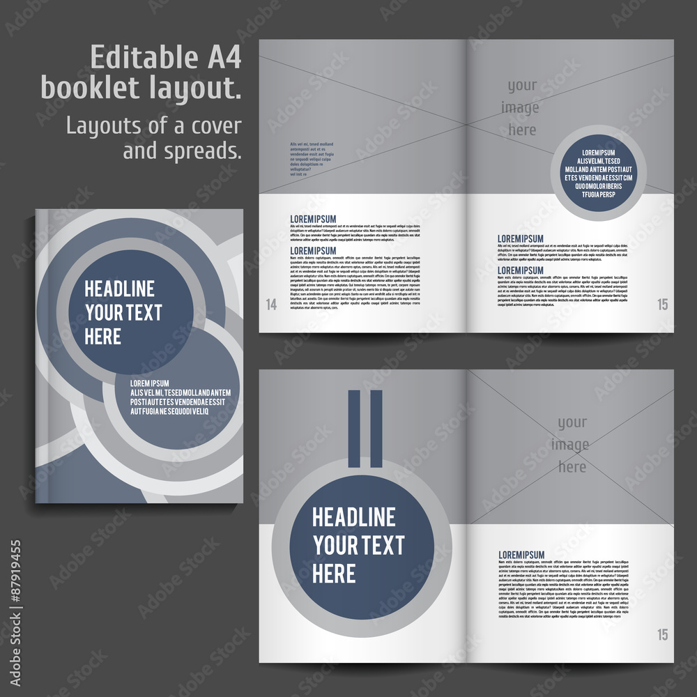 Modern Vector abstract brochure, report or flyer design template - obrazy, fototapety, plakaty 