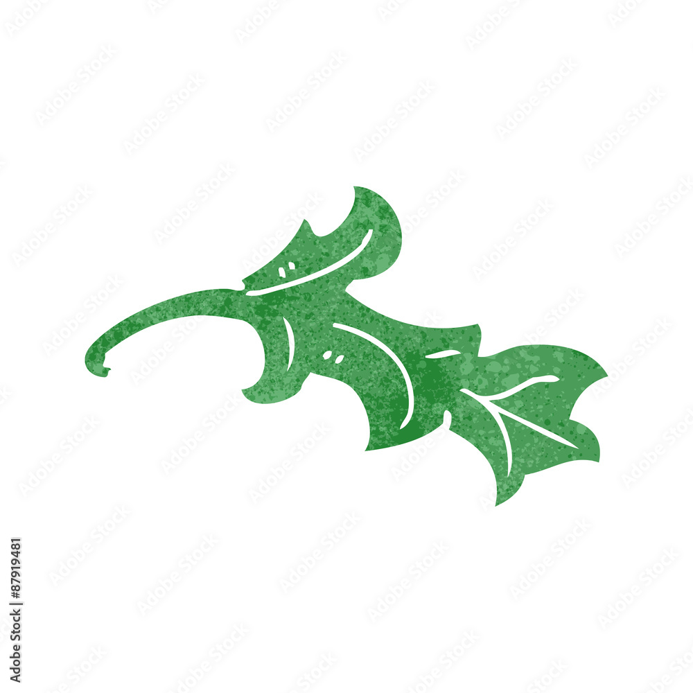 retro cartoon floral leaf design element retro cartoon floral leaf design element