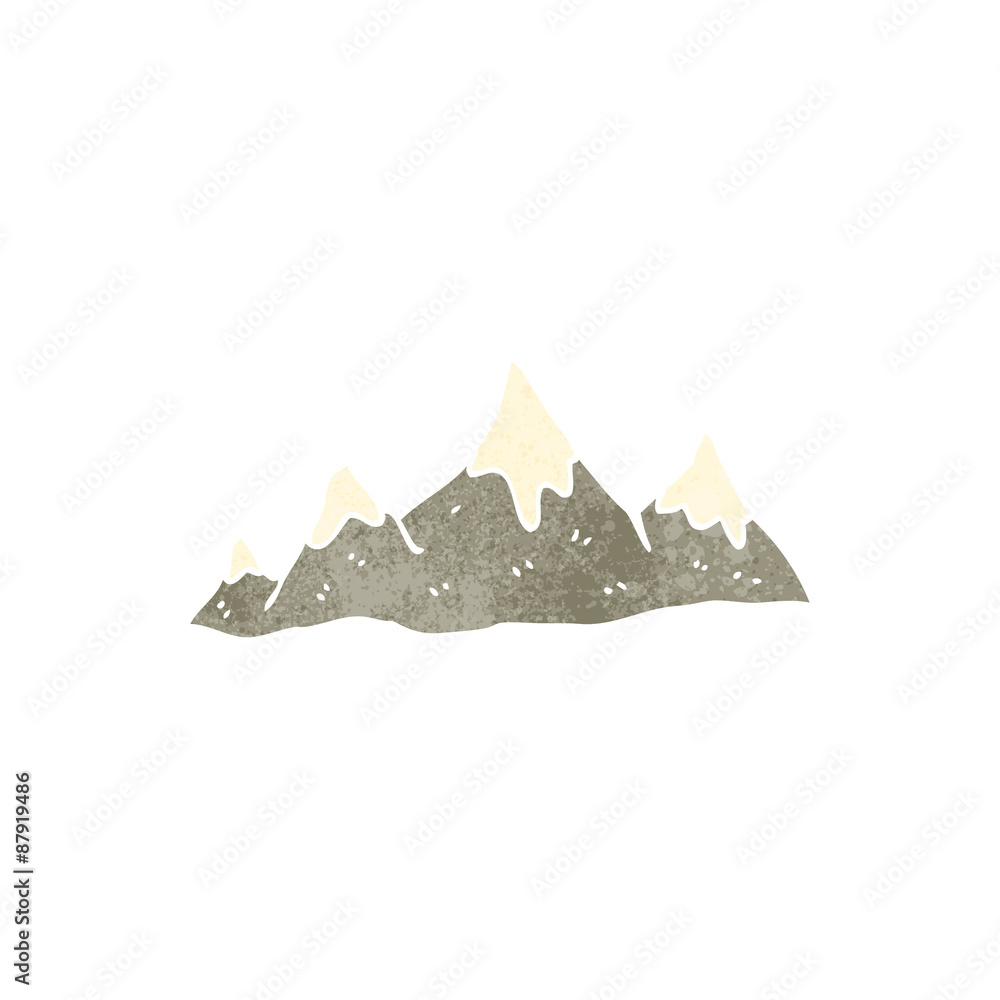 Obraz retro kreskówka góry