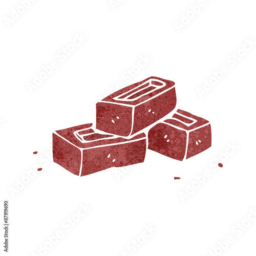 retro cartoon pile of bricks