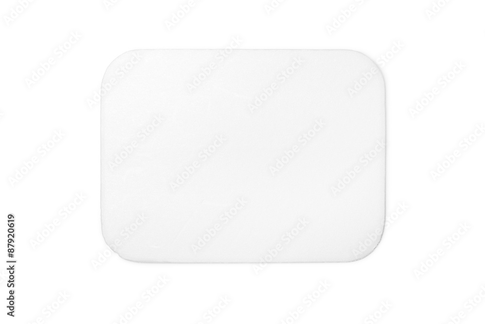 Single flat white foam tray isolated on white background Single flat white foam tray isolated on white background