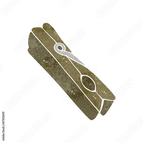 retro cartoon wooden peg
