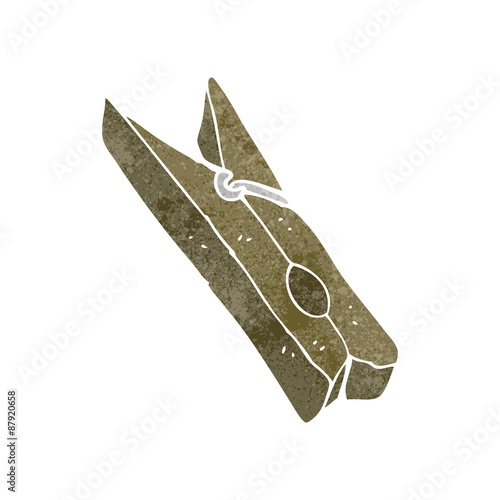 retro cartoon wooden peg