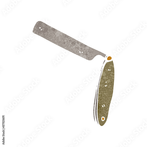 retro cartoon cut throat razor