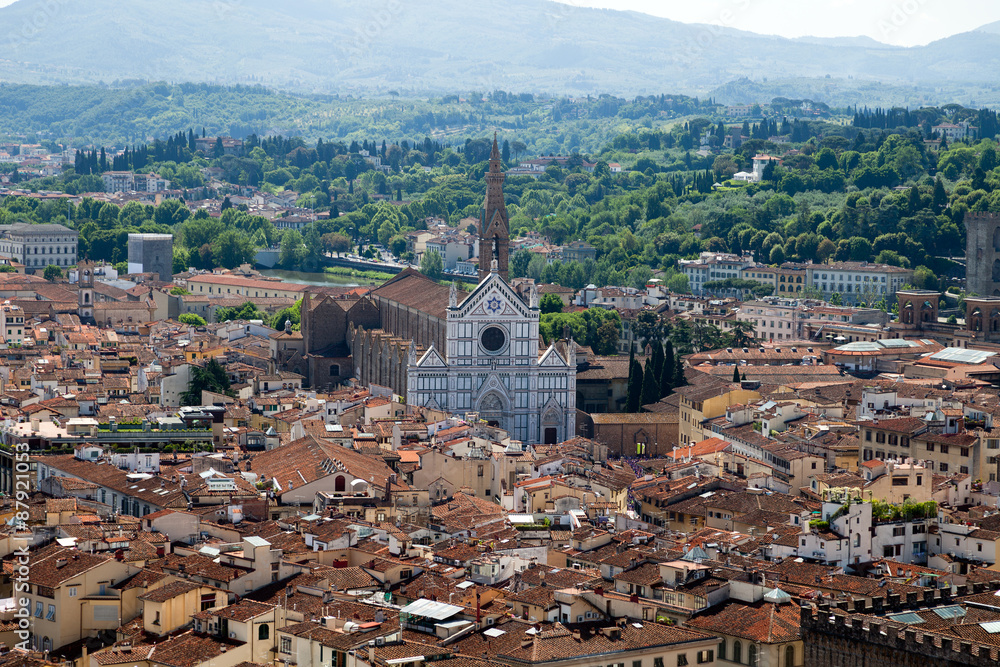 Obraz premium view ofnFlorence, Italy from bell tower on the Piazza del Duomo