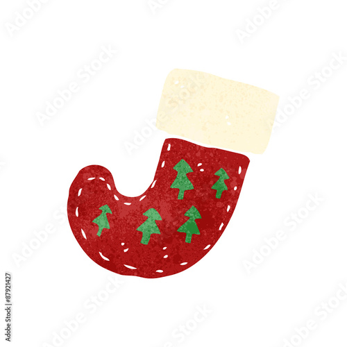 retro cartoon christmas stocking symbol