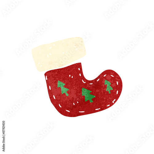 retro cartoon christmas stocking symbol