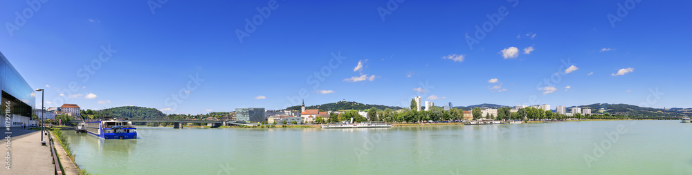 Panorama of Linz with Danube