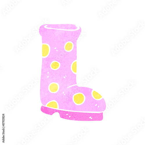 retro cartoon wellington boot