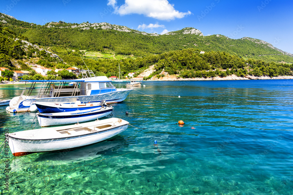  Crystal clear Adriatic sea on Peljesac peninsula, Dalmatia, Croatia