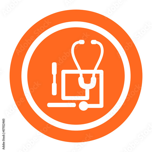 Stethoscope and tongue depressors icons