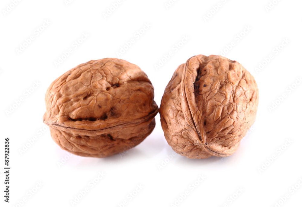 Walnuts isolated on the white background Walnuts isolated on the white background