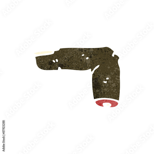 retro cartoon pointing severed finger