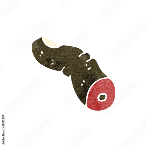 retro cartoon pointing severed finger