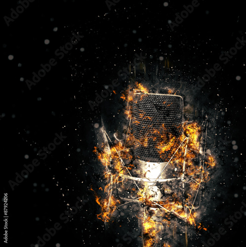 Microphone on Fire Red