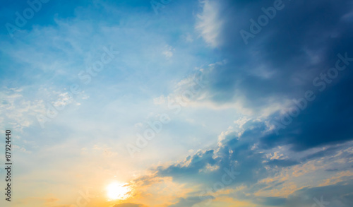 Fototapeta Naklejka Na Ścianę i Meble -  image of sunset sky for background usage .