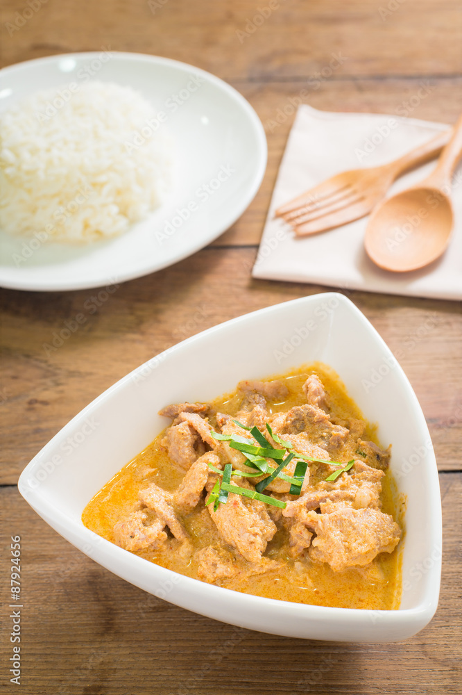 Dried red pork coconut curry (Panaeng) : Delicious and famous Thailand food Dried red pork coconut curry (Panaeng) : Delicious and famous Thailand food
