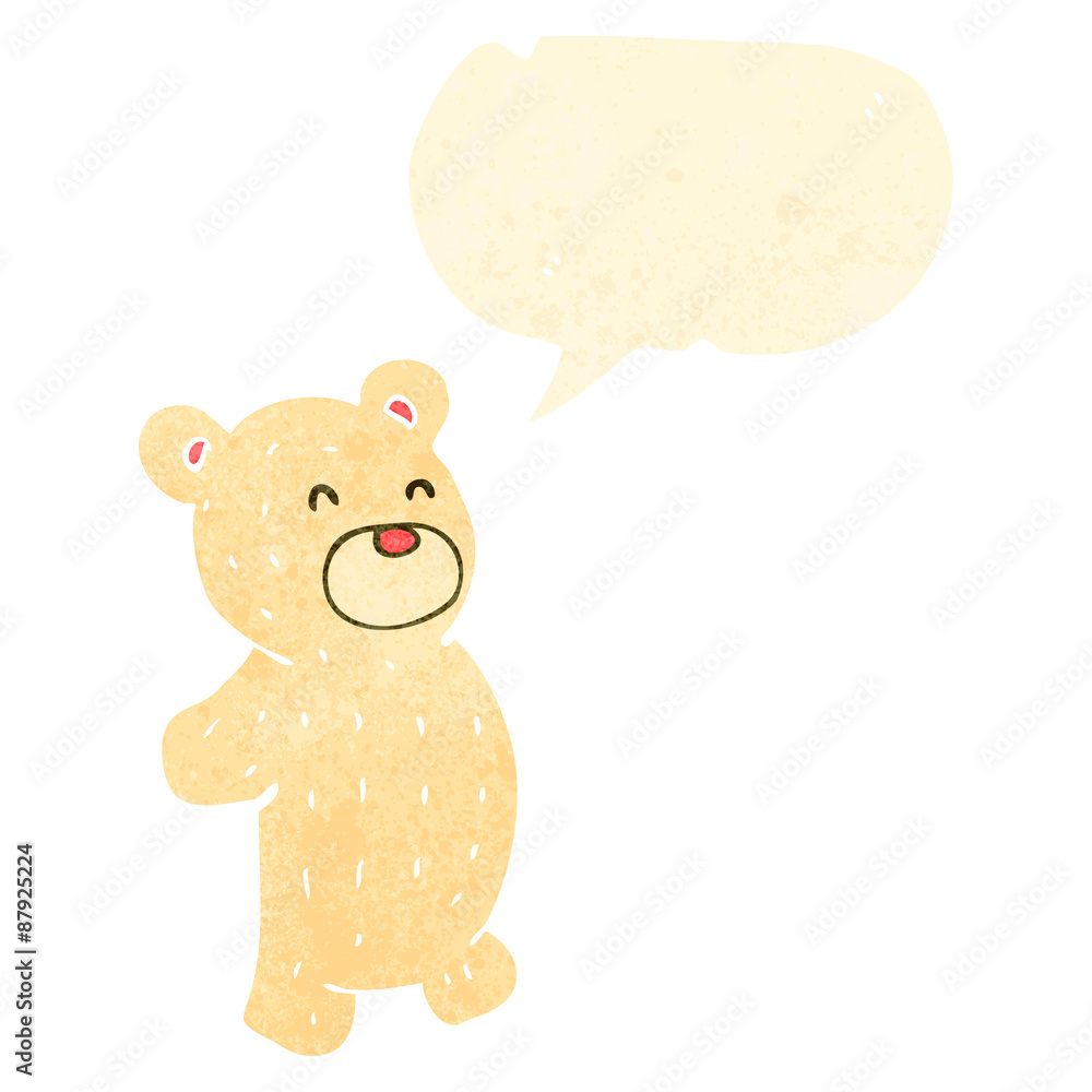 retro cartoon polar teddy bear with speech bubble retro cartoon polar teddy bear with speech bubble