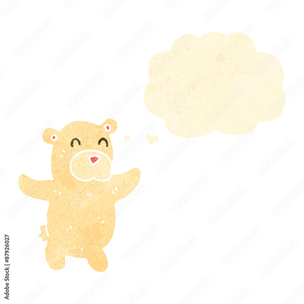 Fototapeta premium retro cartoon bear with thought bubble