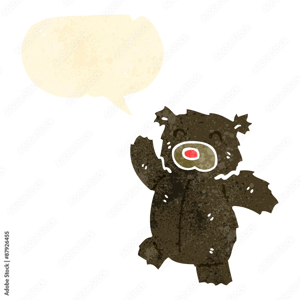 retro cartoon teddy bear with thought bubble retro cartoon teddy bear with thought bubble