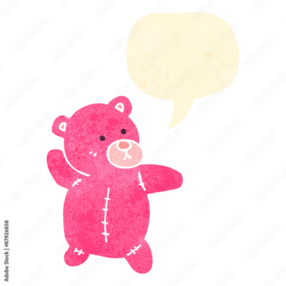 retro cartoon pink teddy bear retro cartoon pink teddy bear