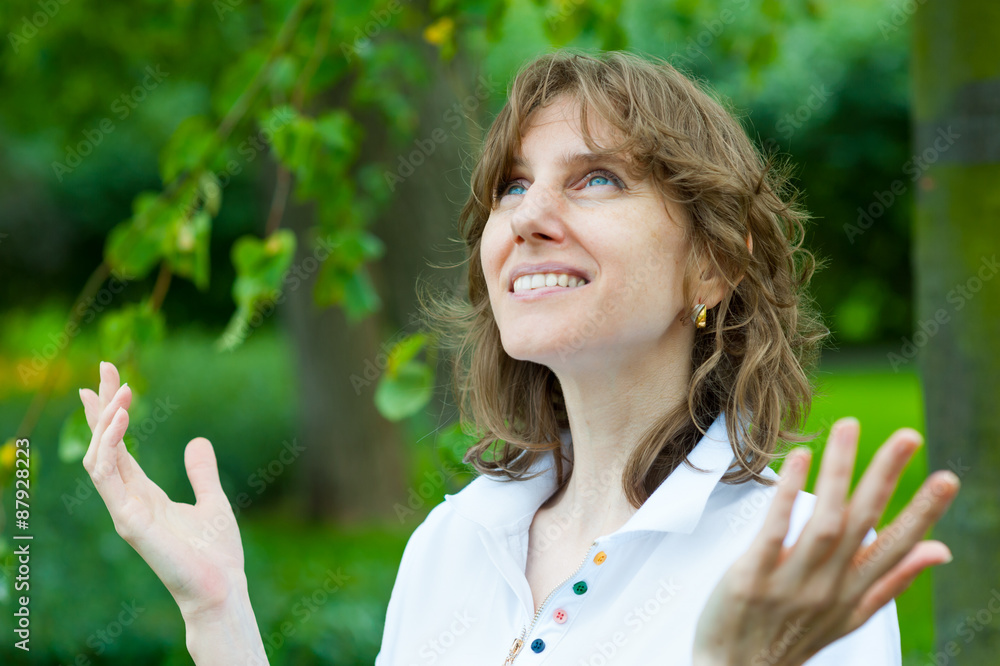 Smiling middle age woman portrait Smiling middle age woman portrait