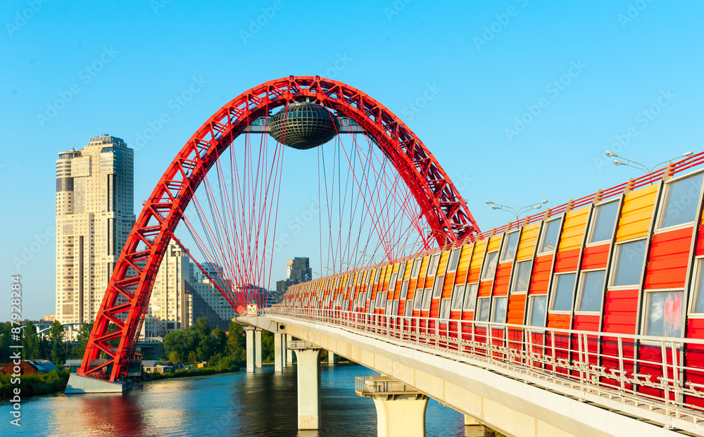 Obraz premium Zhivopisny suspension bridge