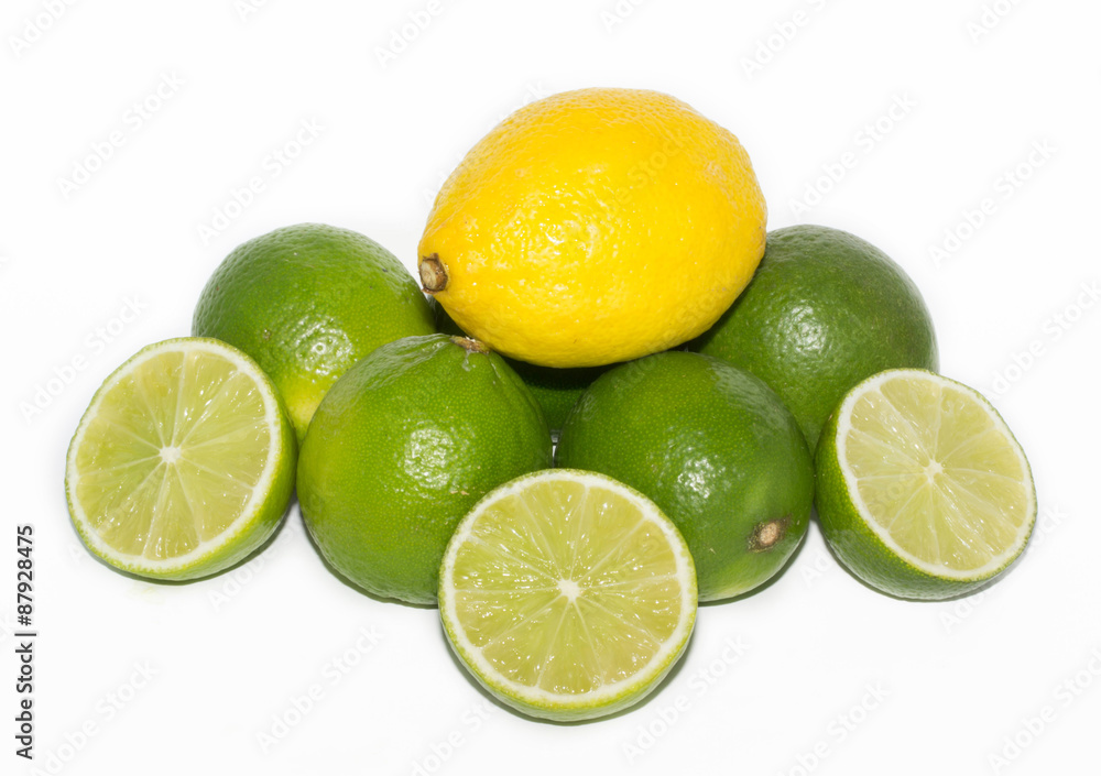 limes and lemons isolated limes and lemons isolated