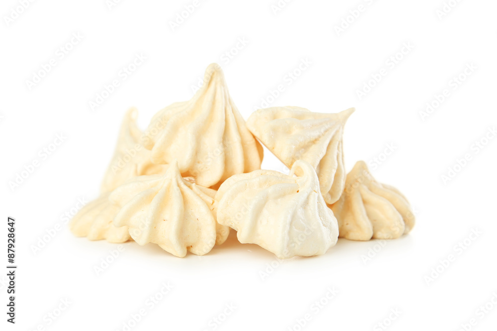 French meringue cookies isolated on white French meringue cookies isolated on white