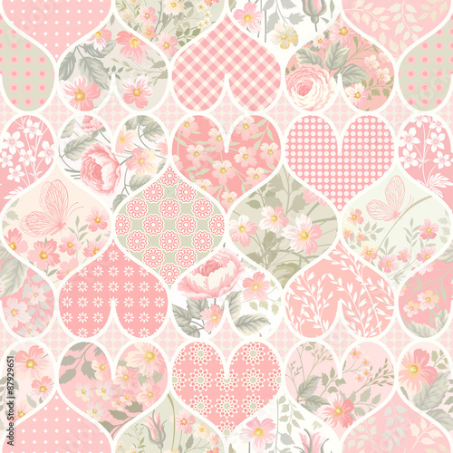 seamless patchwork pattern in pastel colors