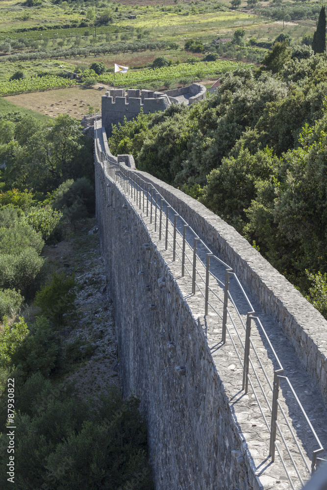 Obraz premium Part of the great defensive wall at Ston in Dalmatia, Croatia