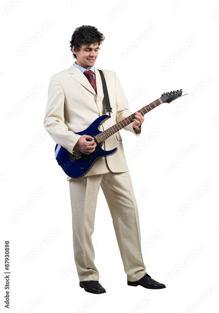 Businessman playing guitar Businessman playing guitar